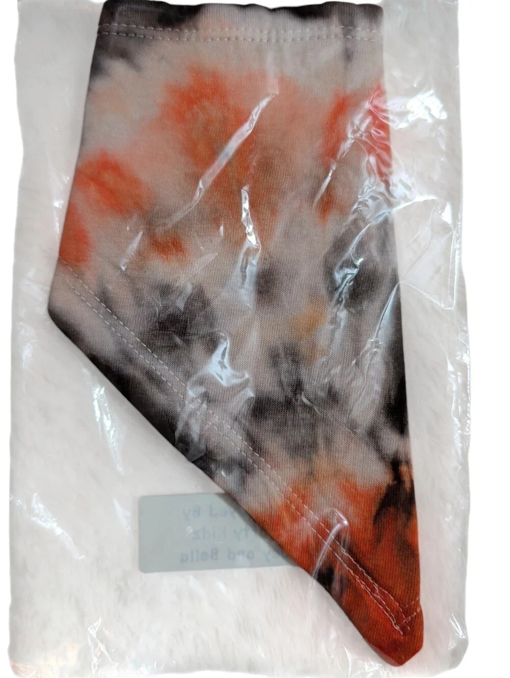 NWOT Tie-Dye Triangle Pet Bandana / Baby Bandaid Bib in Orange Black And White